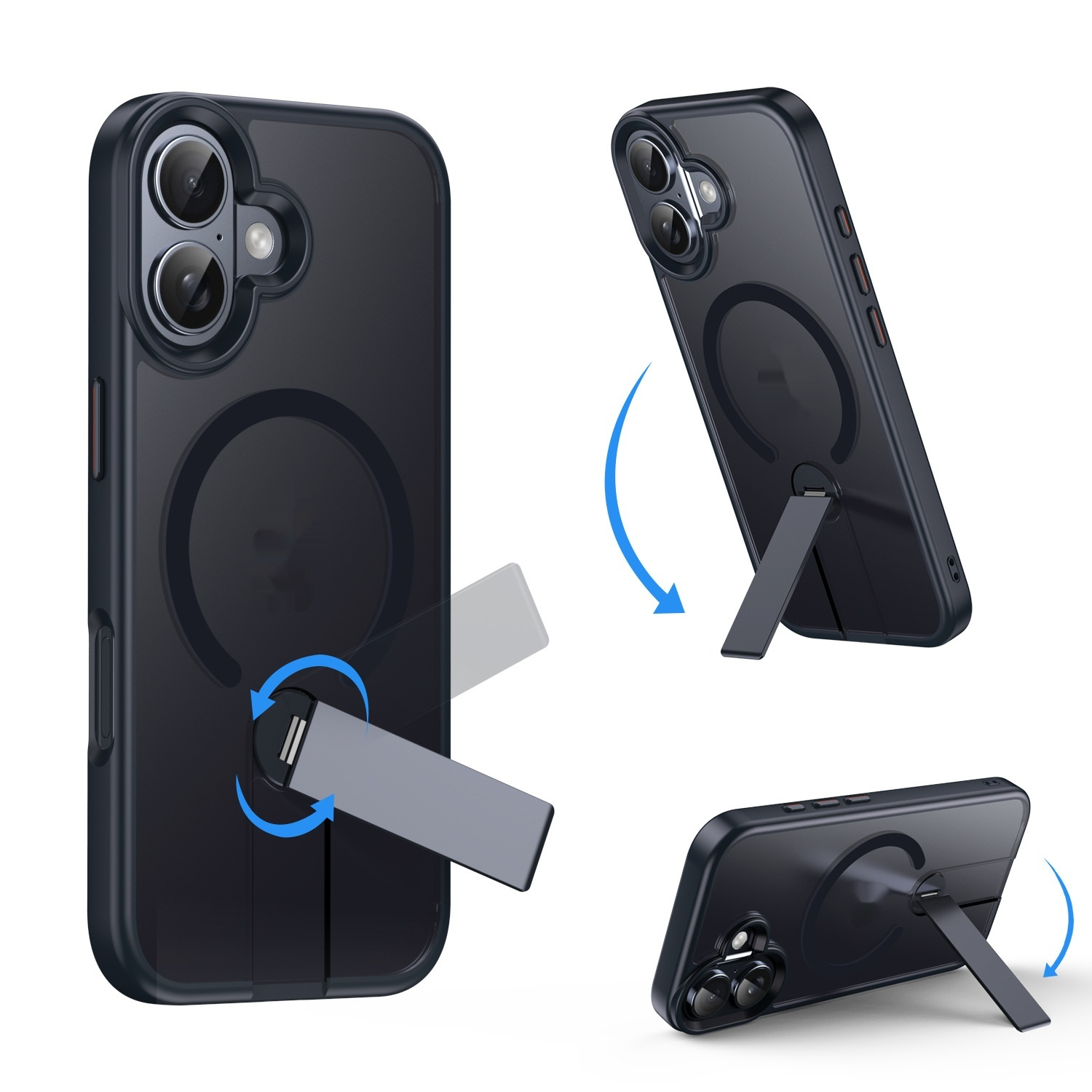Magnetic Phone Case With A Straight Rotating Stand For Drop Protection - Image 3