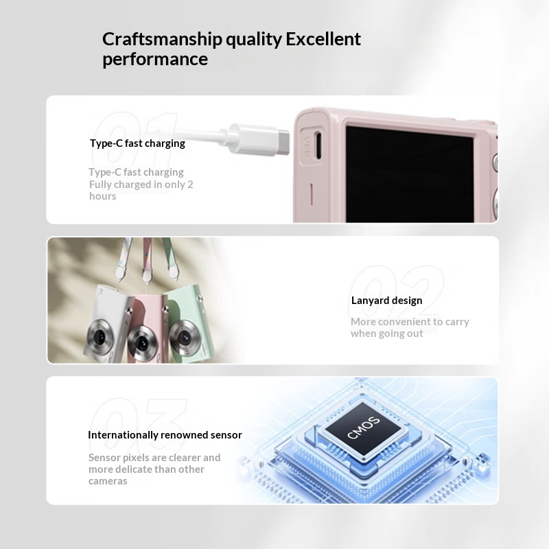 High-definition Digital Camera For Kids And Students Beauty-mode Selfie Camera Compact Point-and-shoot Camera - Image 3