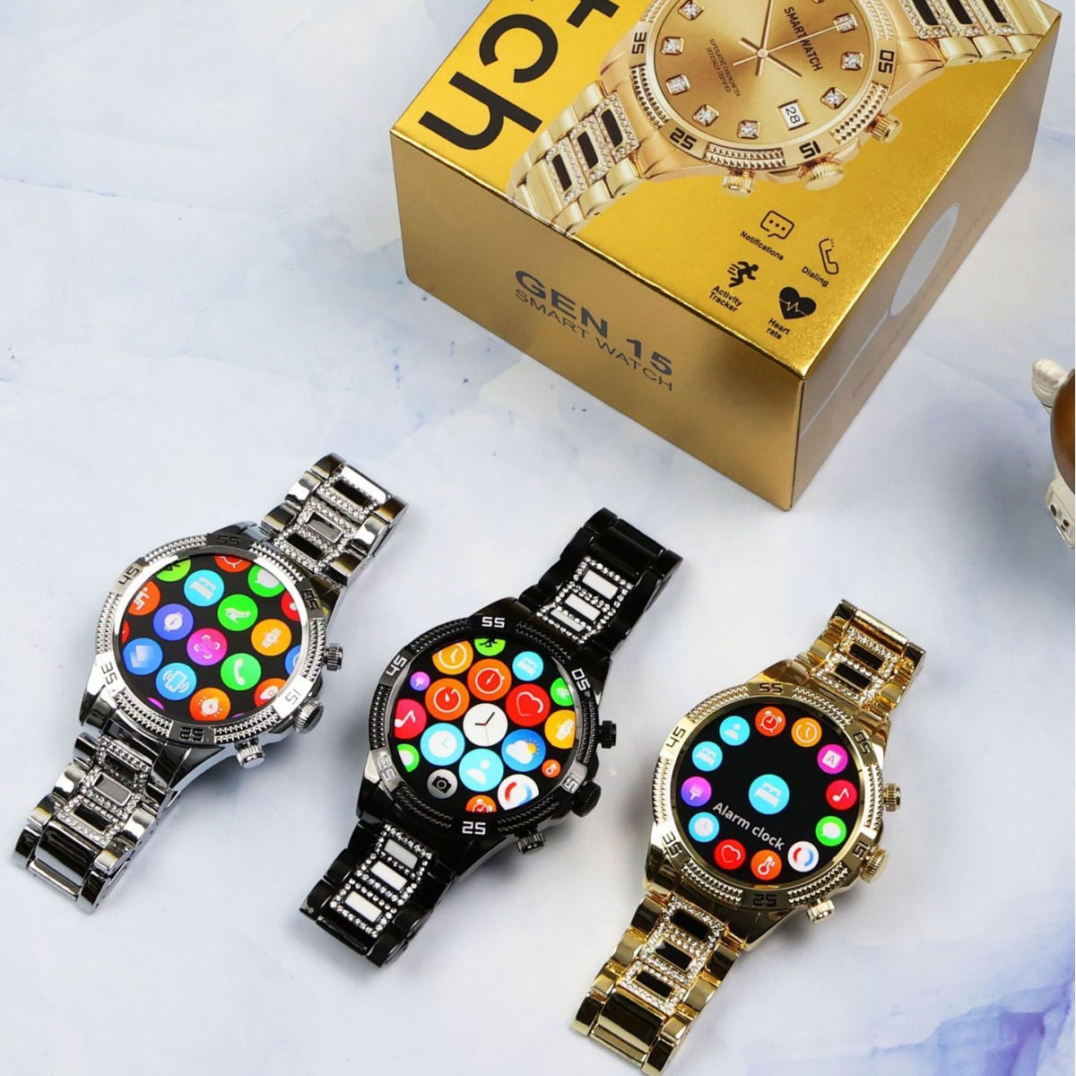 Bluetooth Calling Niche Full Diamond Small Gold Watch