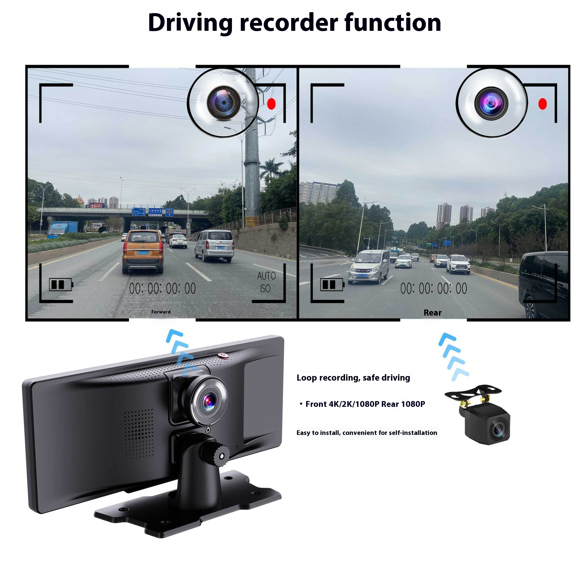 Wireless Carplay Light Sense Wifi Navigation Driving Recorder - Image 2