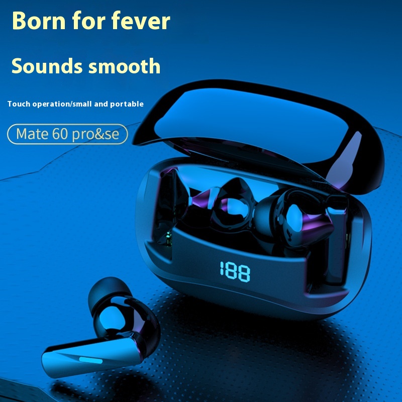 Double Ear With Digital Display With Noise Reduction Mate60pro Bluetooth Headset - Image 4