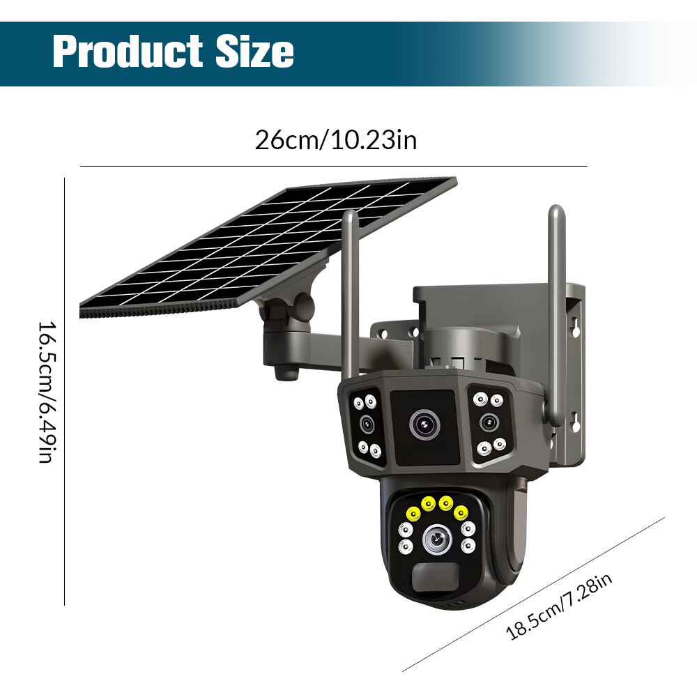 Outdoor Solar Security Camera Wifi Solar Battery CCTV Surveillance Wireless UK - Image 3