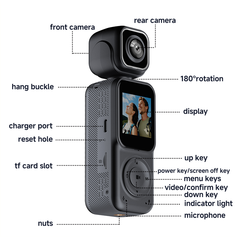 Panoramic Sports Camera Handheld DV Outdoor HD 4K Dual Lens Cycling Recorder Camera - Image 2
