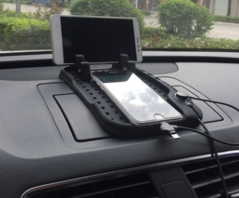 Car navigation bracket Car phone holder Magnetic USB charger Multifunctional silicone mat - Image 3