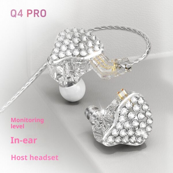 Girls With Diamond Wired Earphone In-ear Back Winding