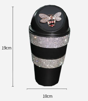 Car Trash Can Creative Swan Diamond Car Multi-function Storage Bucket Car Door Slot Water Cup Storage Bucket - Image 3
