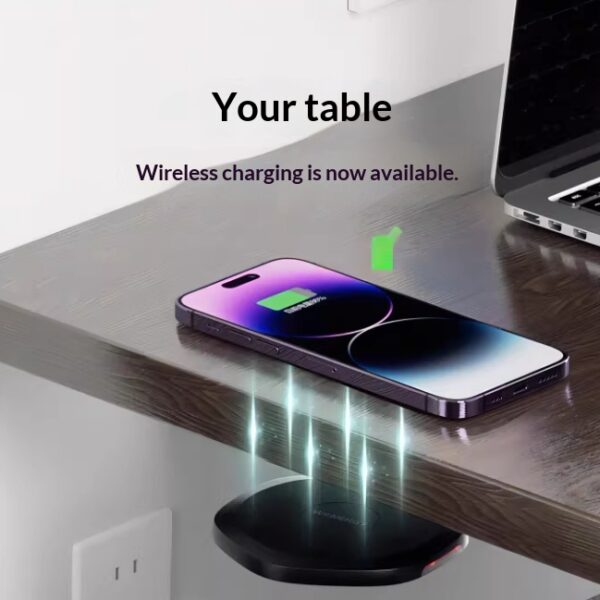 Universal Long-Range Wireless Under-Desk Hidden Charging Dock - FastPickStore