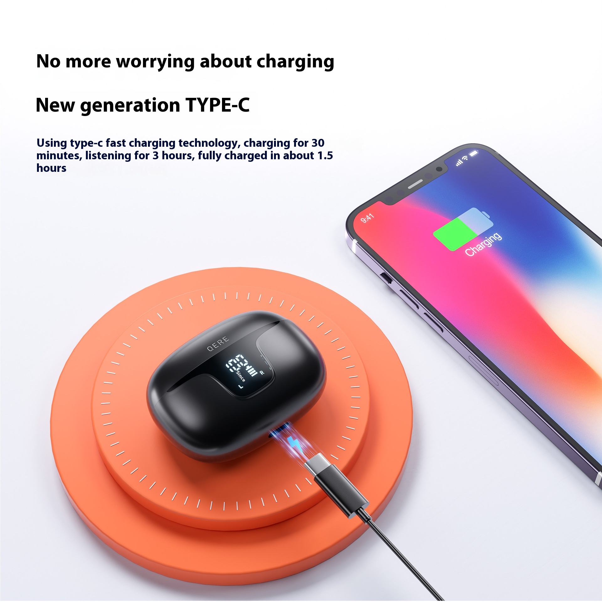 Noise Reduction TWS Digital Display In-ear Wireless Bluetooth Headset - Image 2