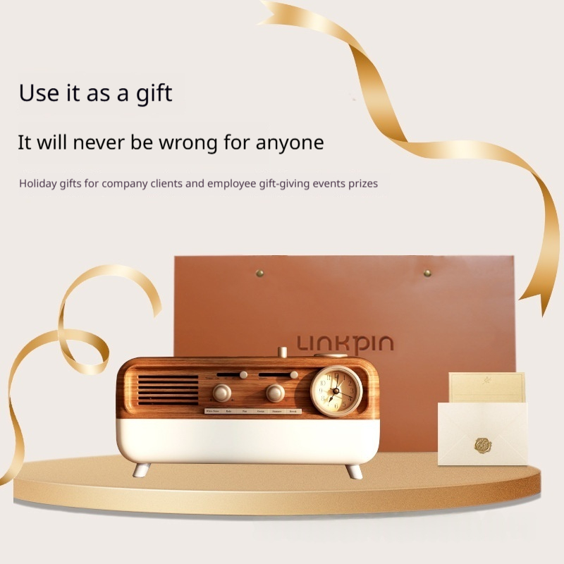 Retro Ambience Light Portable Alarm Clock Speaker - Image 3