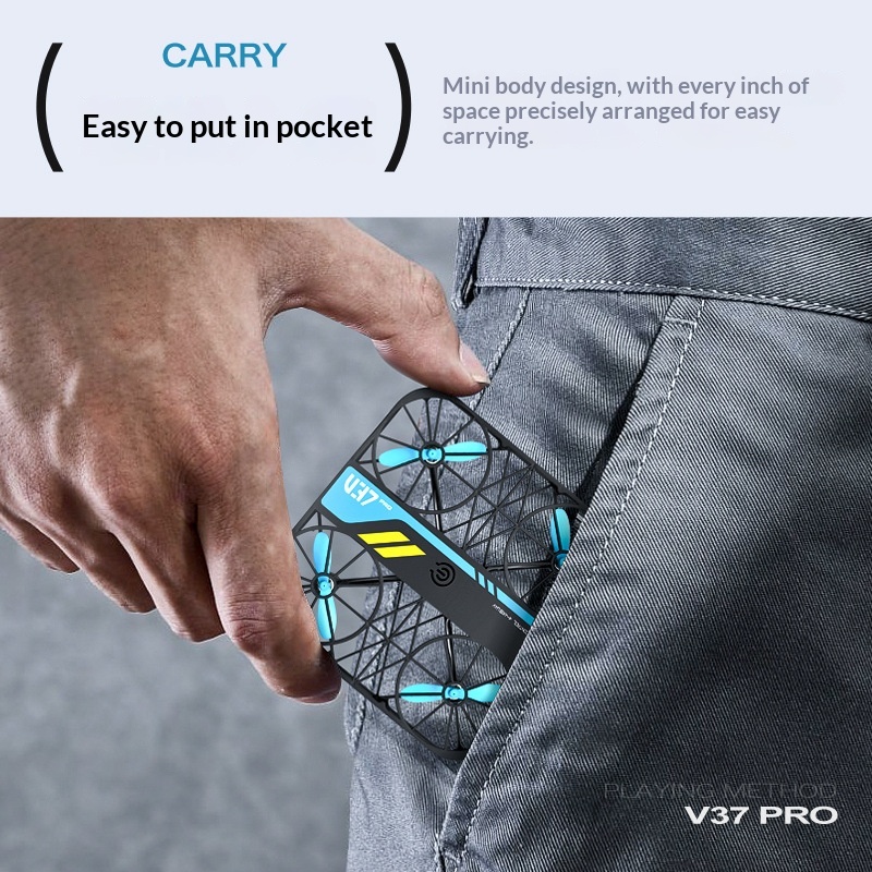 Cross-border V37 Grid Full-Protection Pocket Mini Drone - Image 3