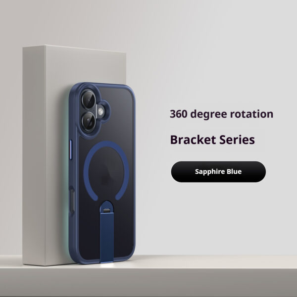 Magnetic Phone Case With A Straight Rotating Stand For Drop Protection