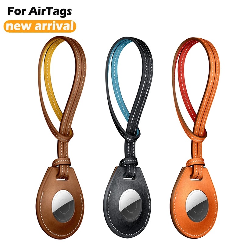Luxury Sling PU Protective Cover For Apple AirTag Shockproof Keychain Scratch Resistant Cover Protective Gift Locator Keychain - Image 2
