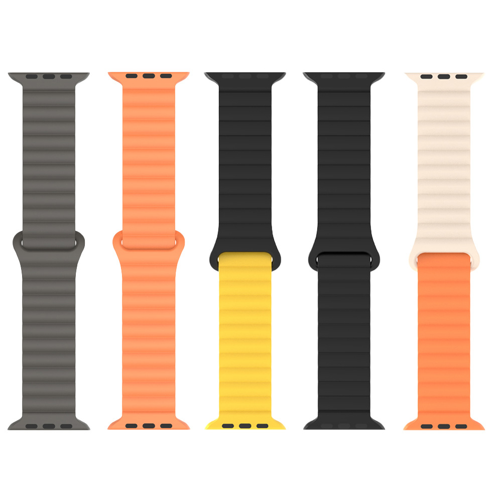 Two-color Silicone Magnetic Back Ring Buckle Watch Band - Image 2