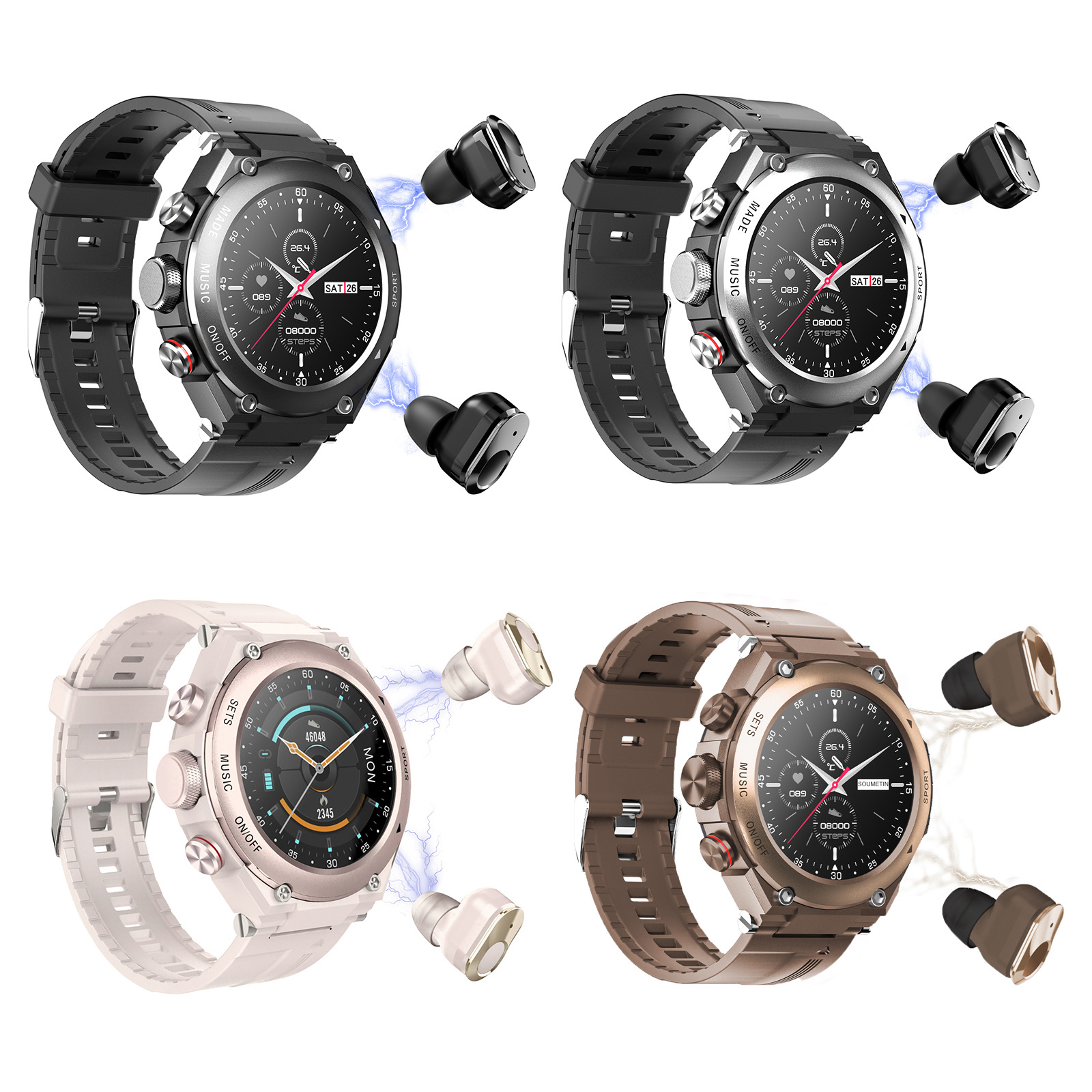 Smart Watch Bluetooth Headset Three-in-one Call Music Heart Rate Sports Watch - Image 2