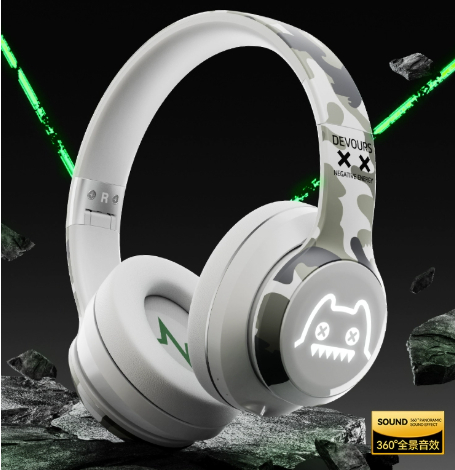 Devil Owl Over-Ear Bluetooth Headphones Noise Cancelling Wireless - Image 2