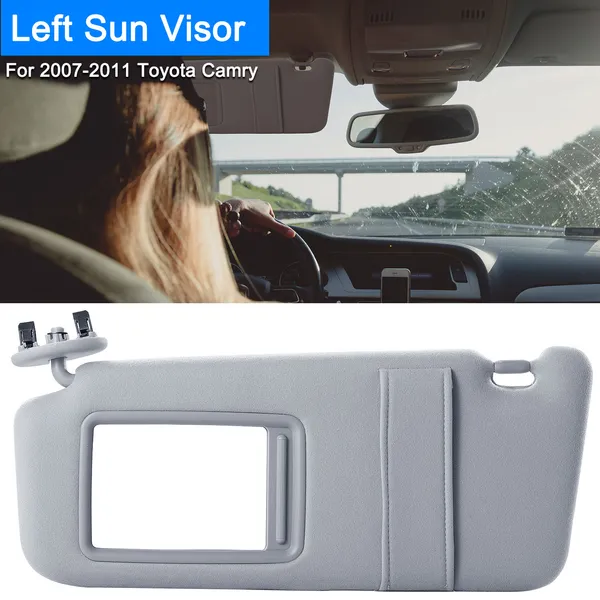Auto Sun Visor Left Driver Side Car Sun Visor Fits 2007-2011 Toyota Camry Without Sunroof Vanity Light