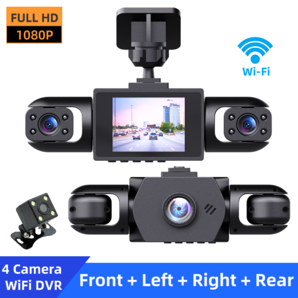 1080P High-definition Driving Recorder With Four Lenses, High-definition Night Vision, Front, Back, Left, Right Recording