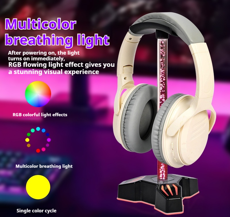 RGB Luminous Head-mounted Headphone Holder - Image 2