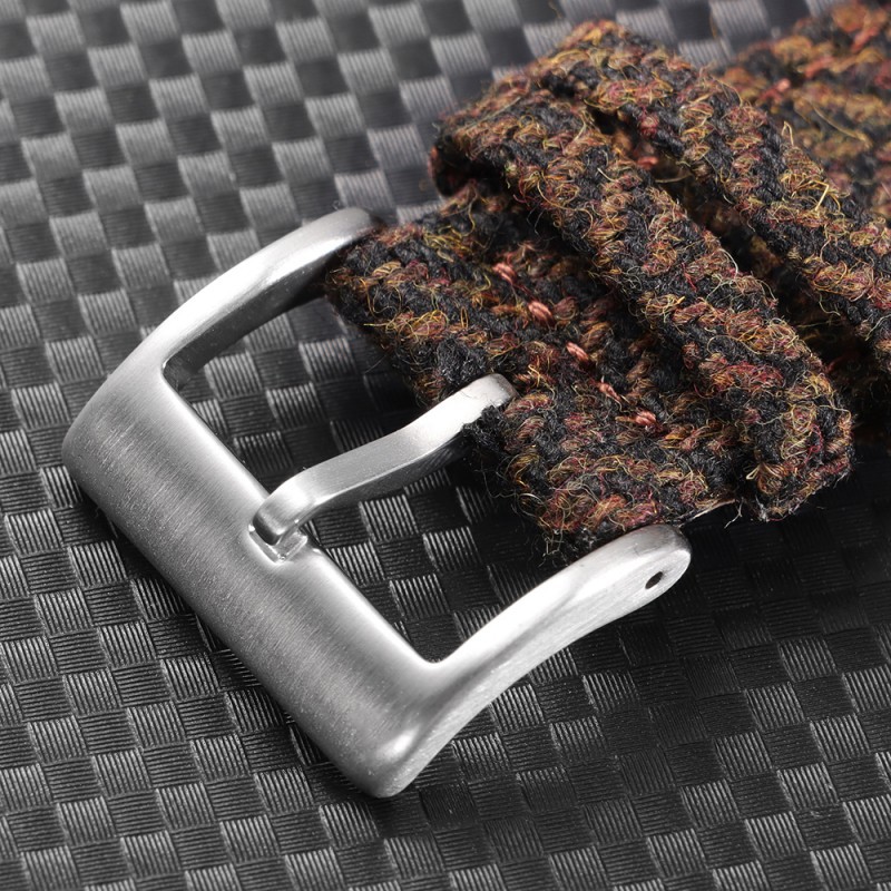 High-quality Tweed-finished Leather Watch Strap With Quick-release Mechanism, Vintage-style Wristband - Image 4