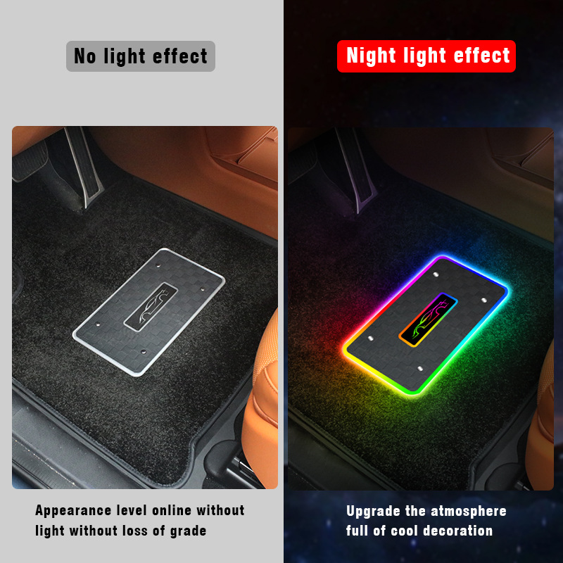 Car Foot Mat Ambience Light Led Car Decorative Light Bluetooth RGB Foot Sound Control Rhythm Lamp - Image 2