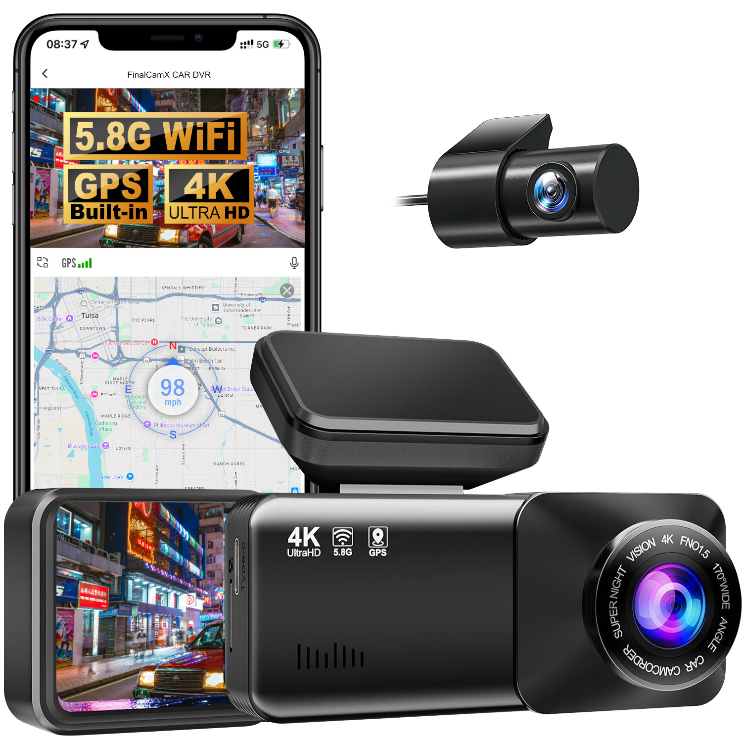 Driving Recorder Night Vision HD 4K 5Gwifi Dash Cam - Image 4