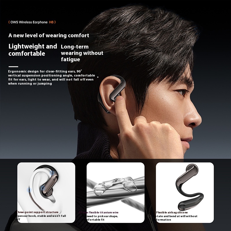 H8 Starry Sky Screen Ear-mounted Sports Non In-ear Ows Wireless Bluetooth Headset - Image 2