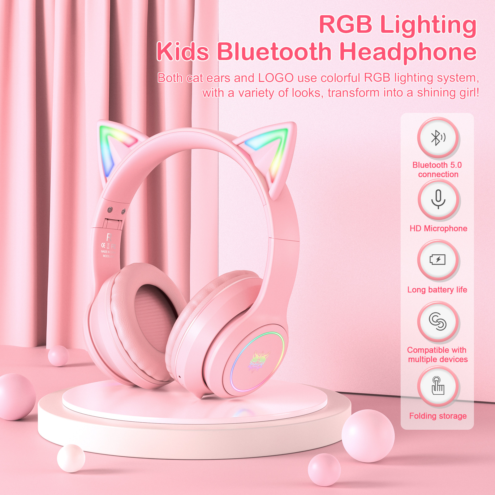 ONIKUMA B90 Bluetooth Gaming RGB Headset - Image 2