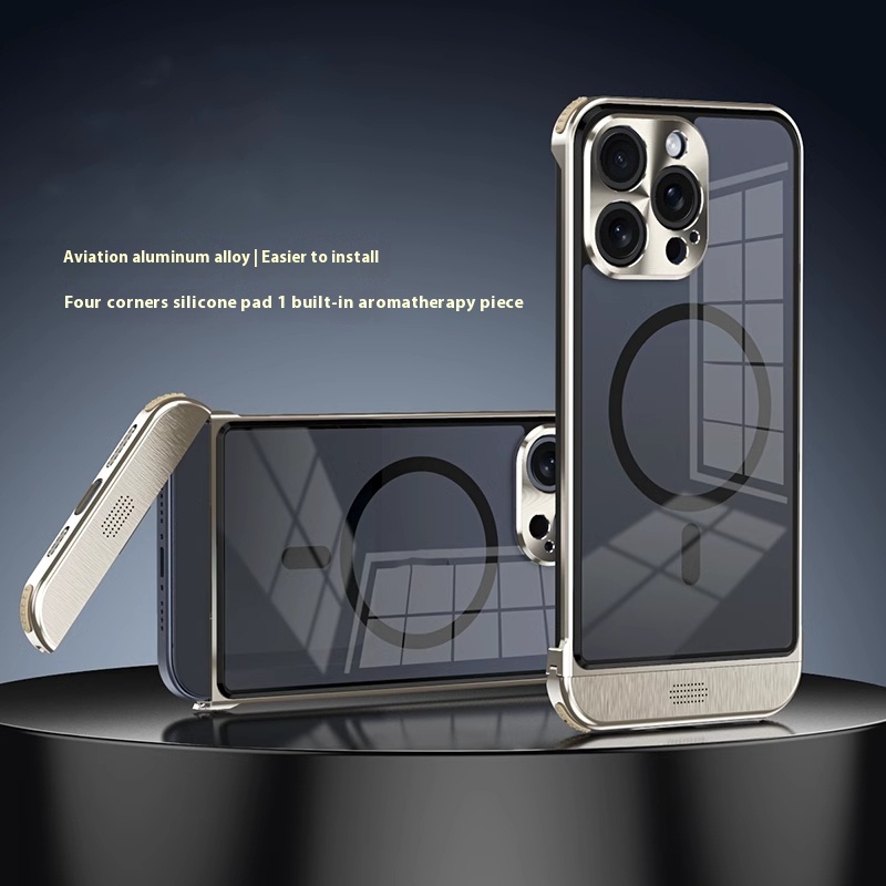 Simple And Breathable Metal Frame Phone Case - Image 2