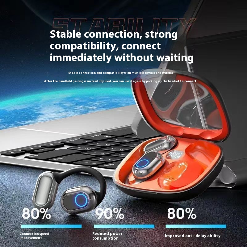 Ear-mounted Digital Display Binaural Sports Long Endurance Bluetooth Headset - Image 5