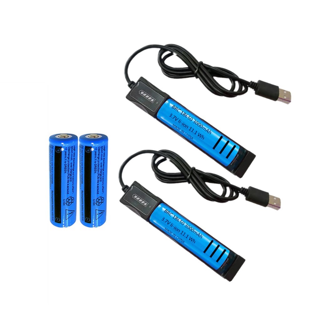 Li-ion Battery&Charger 3000mAh 3.7V Rechargeable Batteries USB Charger For T