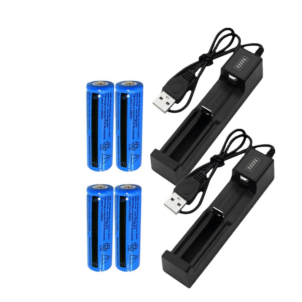 Li-ion Battery&Charger 3000mAh 3.7V Rechargeable Batteries USB Charger For T