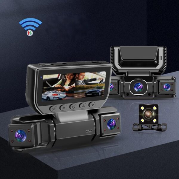 5G WiFi Dash Cam 4 Channel 360  Front Rear Inside DashCam, FHD 1080P Car Camera