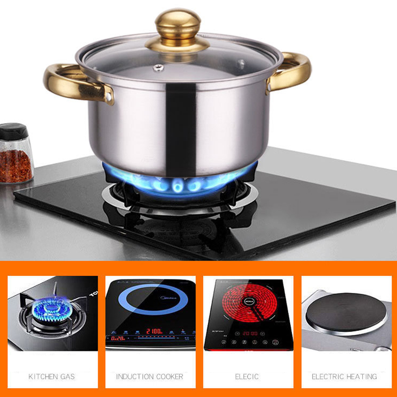 12Pcs Stainless Steel Casserole Saucepan Stock Pot Set Kitchen Induction Cookware - Image 3