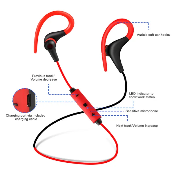 Wireless Headsets V4.1 Sport In-Ear Stereo Headphones Sweat-proof - Image 2