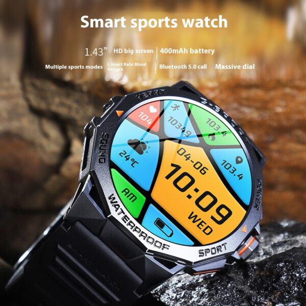 Screen Bluetooth Calling Weather Heart Rate Blood Oxygen Monitoring Smart Watch