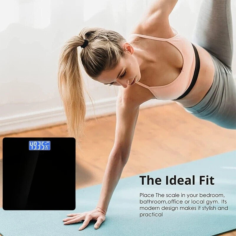 Digital Bathroom Scales 180KG Body Weight Weighing Scale LCD Electronic Black - Image 4