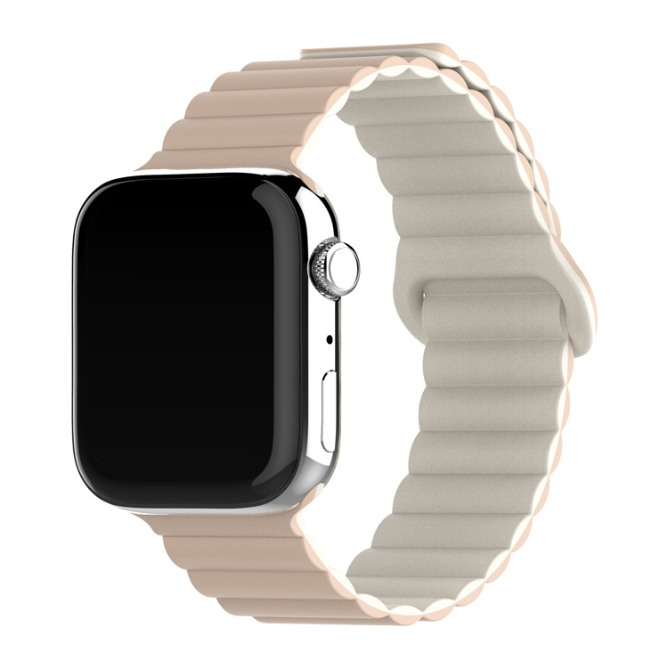 Two-color Silicone Magnetic Back Ring Buckle Watch Band - Image 5