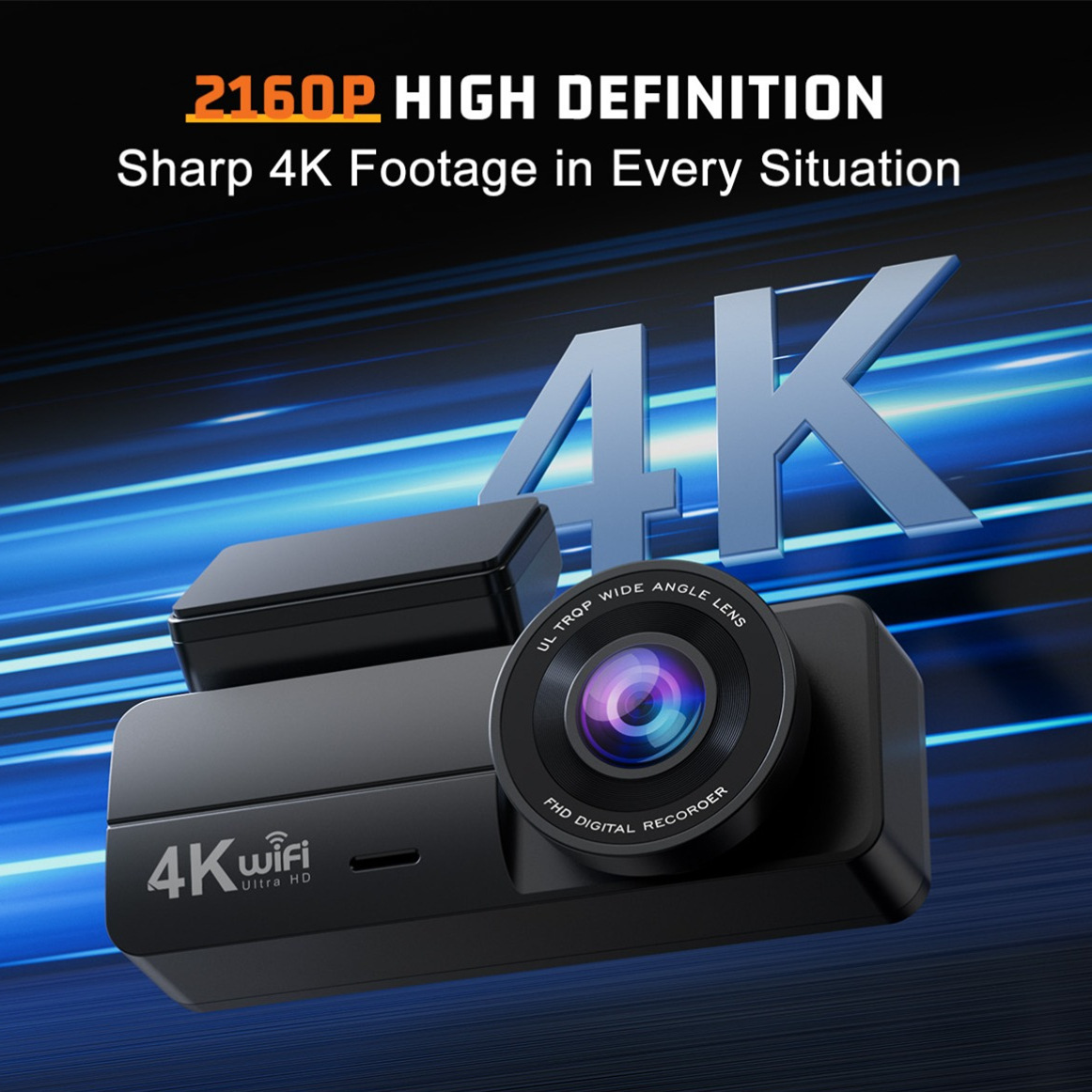 HD WiFi Mobile Phone Interconnection Loop Recording Driving Recorder