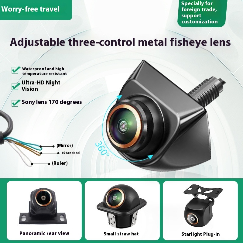Universal Adjustable Three-control Metal Fisheye South Korea Screw Camera Straw Hat Panoramic Fisheye Lens - Image 2