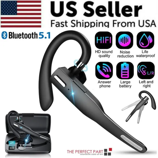 Trucker Wireless Headset Bluetooth 5.1 Earpiece Dual Mic Earbud Noise Cancelling - Image 4