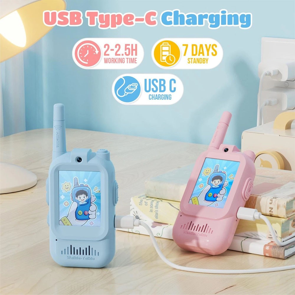 2 X Video Walkie Talkies For Kids Rechargeable Video Intercom Walkies TalkiesUK - Image 3