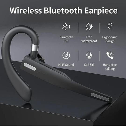Trucker Wireless Headset Bluetooth 5.1 Earpiece Dual Mic Earbud Noise Cancelling - Image 5