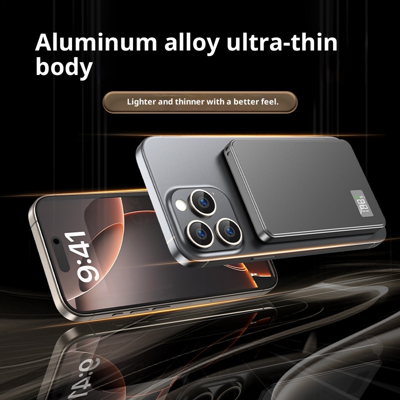 Ultra-thin Fast Charging Magnetic Power Bank With Built-in Cable - Image 2
