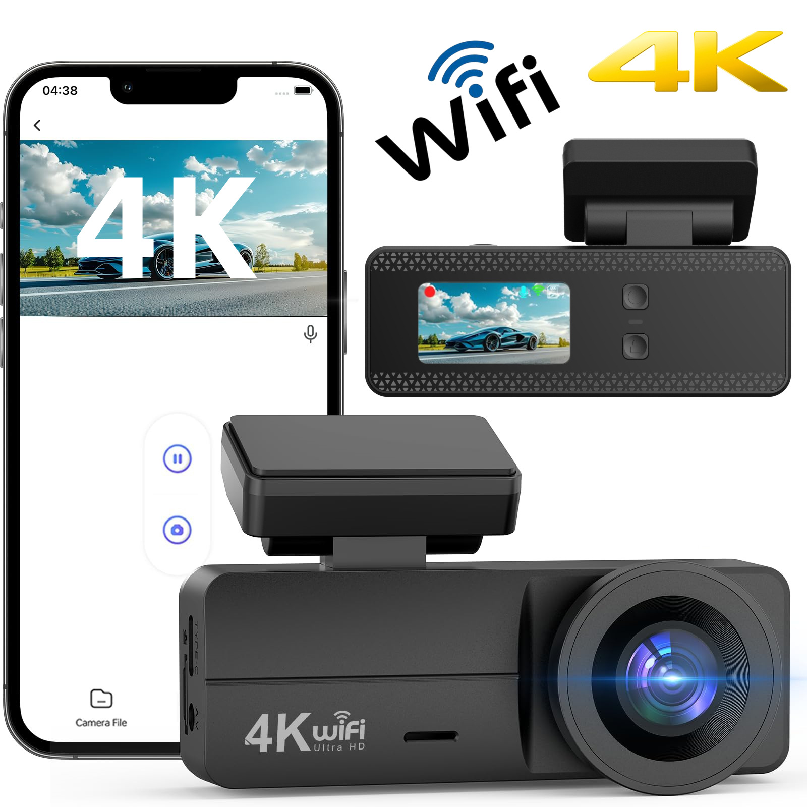 HD WiFi Mobile Phone Interconnection Loop Recording Driving Recorder - Image 2