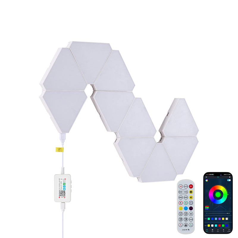 Triangular LED Lights, 10 RGB Wall Panels, Modular Intelligent Light Panel With APP, Remote And Music Synchronization, Honeycomb Light Wall In Game Room, Bedroom Decoration - Image 2