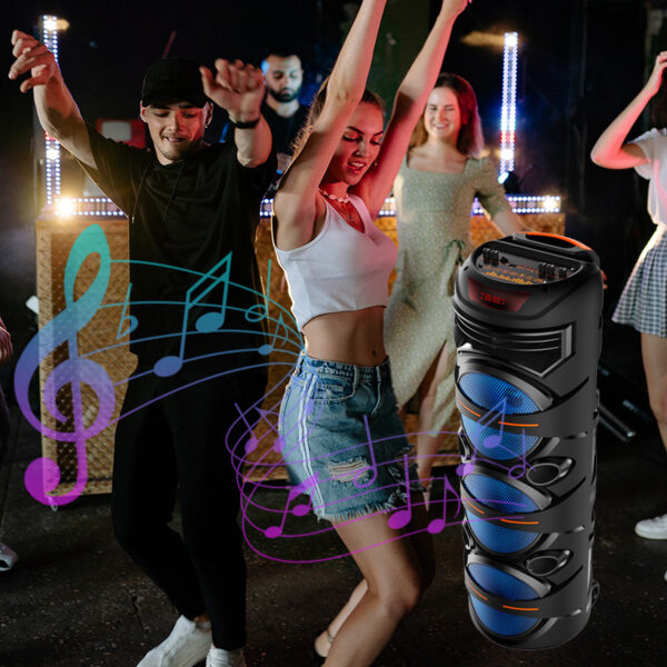 Stage Lights Bluetooth Speaker Home Wireless Microphone Portable