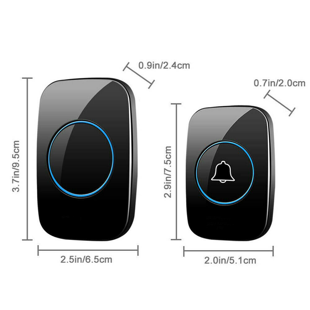 Wireless Doorbell Waterproof Range Door Bells Kit Cordless Plug-in Home Office - Image 3