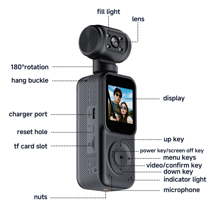 Panoramic Sports Camera Handheld DV Outdoor HD 4K Dual Lens Cycling Recorder Camera - Image 2