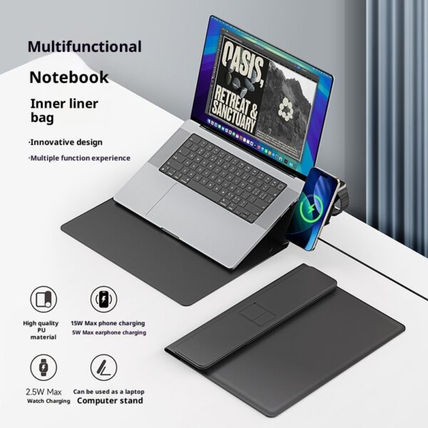 Applicable To Three-in-one Wireless Charger Multi-functional Laptop Sleeve