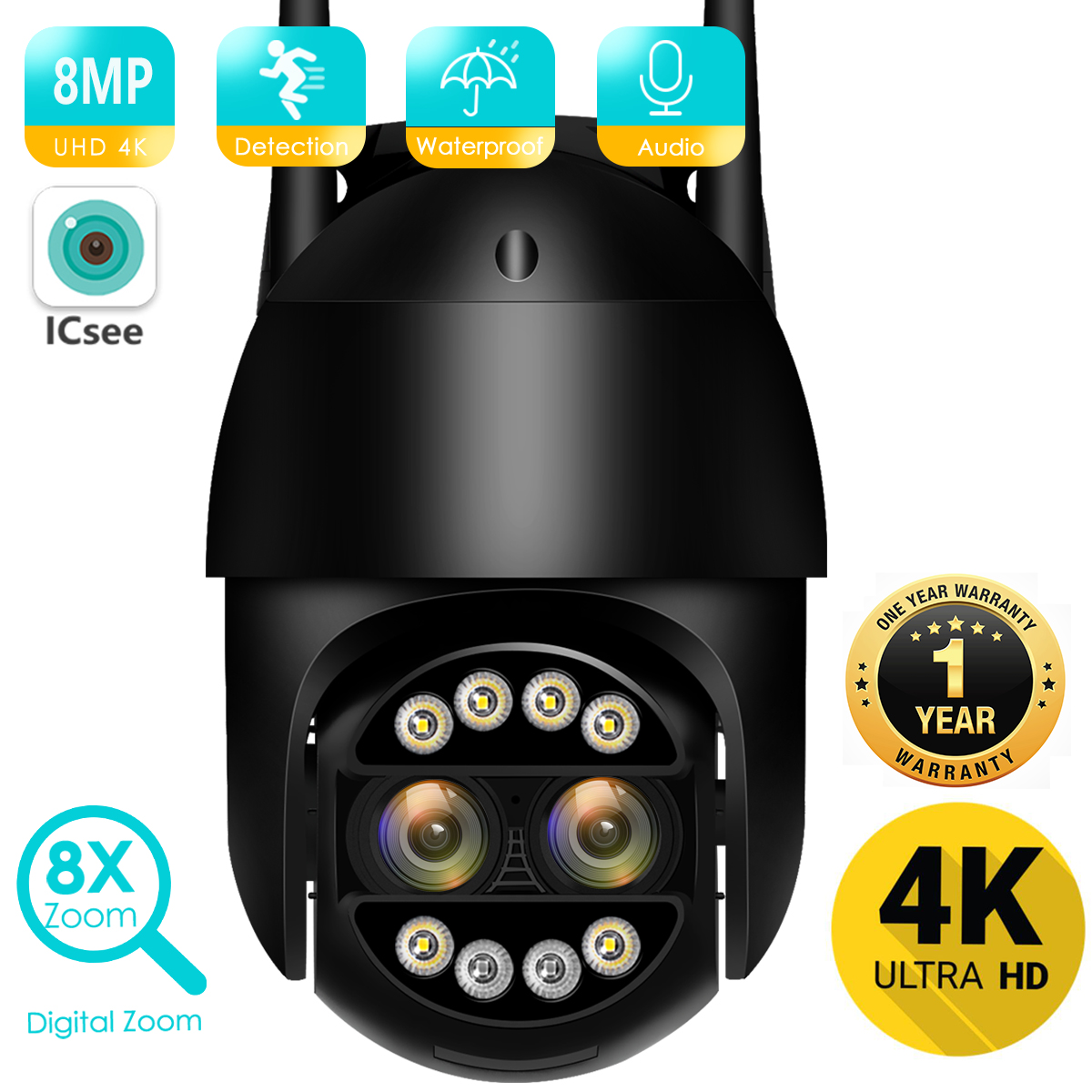 Megapixel Wifi Camera Onvif Outdoor Yuntai Webcam 4K - Image 2